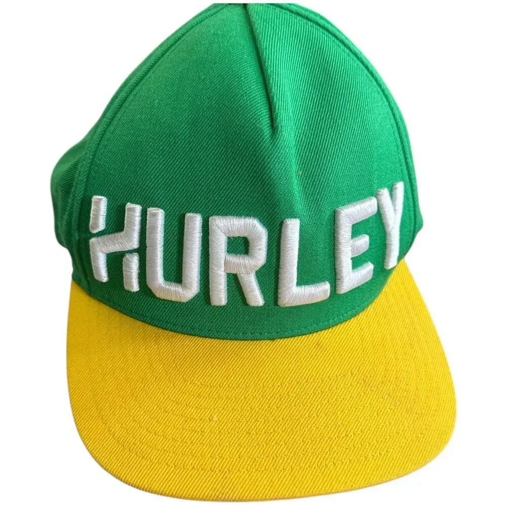 Hurley Classics Yupoong Brasil Brazil Flag Under Brim Ball Cap Wool Blend Green